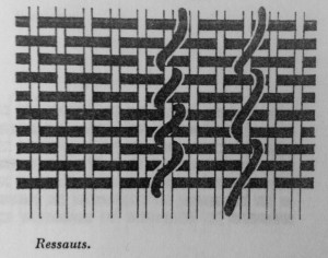 ressaut-dot soumack on that would appear as dots on the front of a tapestry woven from the back side